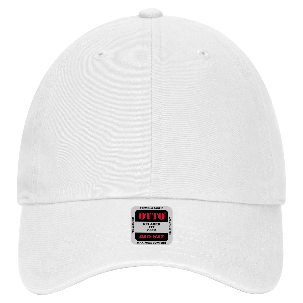 OTTO CAP 6 Panel Low Profile Dad Hat OTTO 18-1219 Otto Cap 016 - White OSFM - Adult