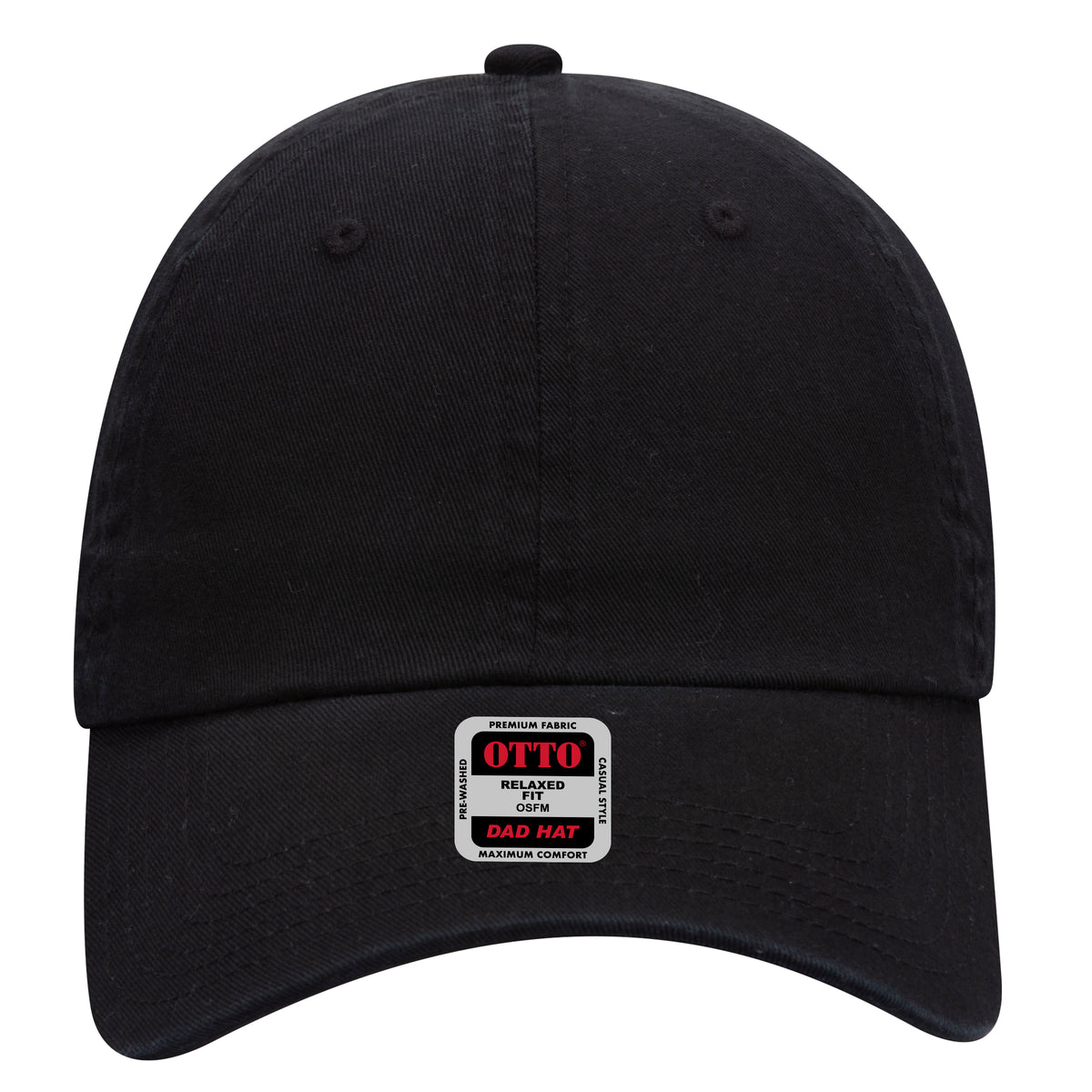 OTTO CAP 6 Panel Low Profile Dad Hat OTTO 18-1225 Otto Cap 003 - Black OSFM - Adult