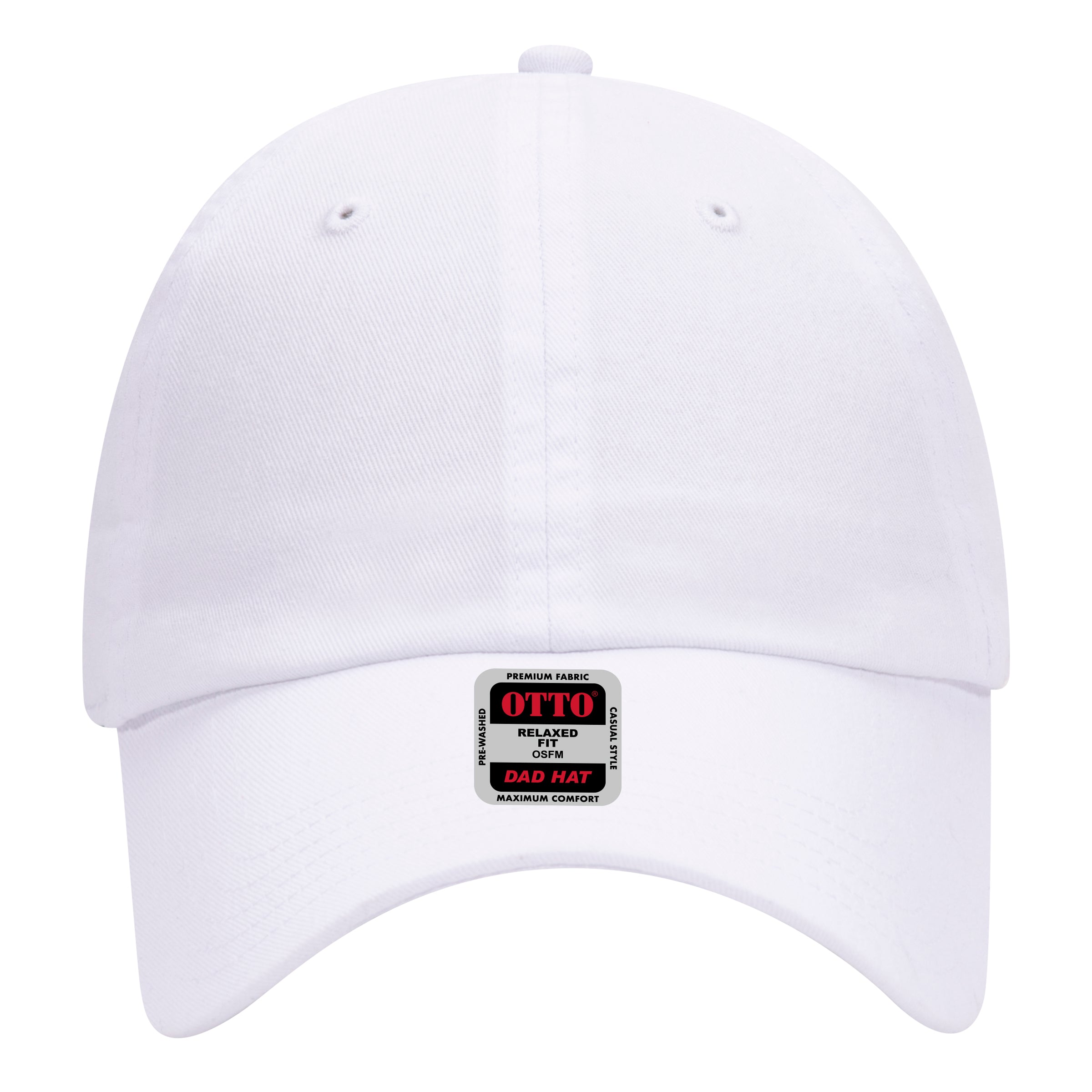 OTTO CAP 6 Panel Low Profile Dad Hat OTTO 18-1225 Otto Cap 016 - White OSFM - Adult