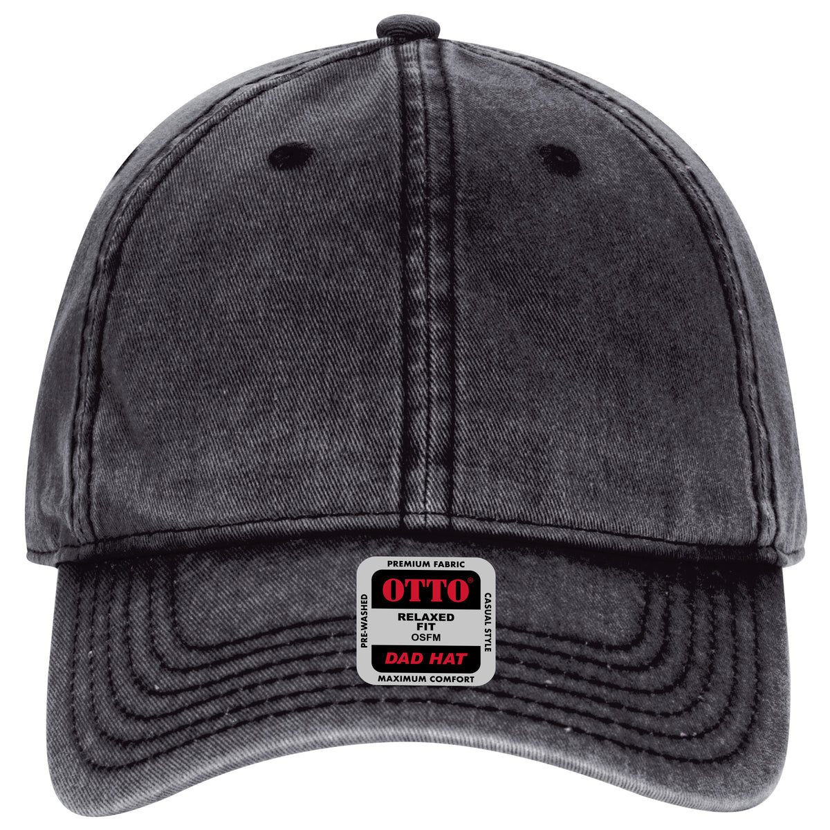 OTTO CAP 6 Panel Low Profile Dad Hat OTTO 18-1248 Otto Cap 003 - Black OSFM - Adult