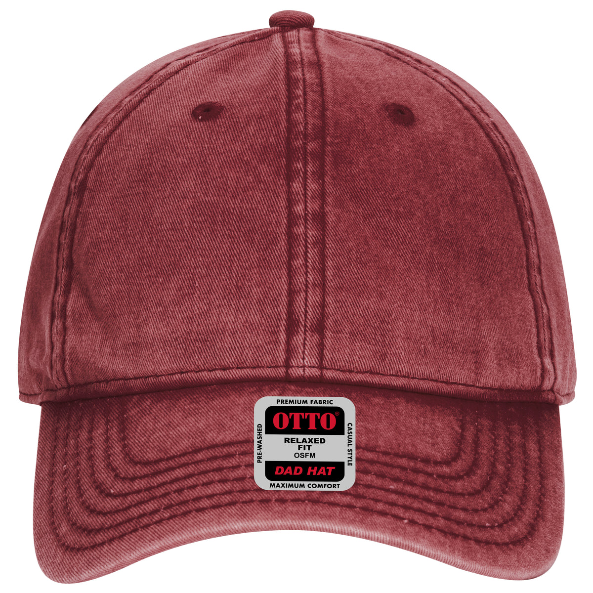 OTTO CAP 6 Panel Low Profile Dad Hat OTTO 18-1248 Otto Cap 010 - Maroon OSFM - Adult