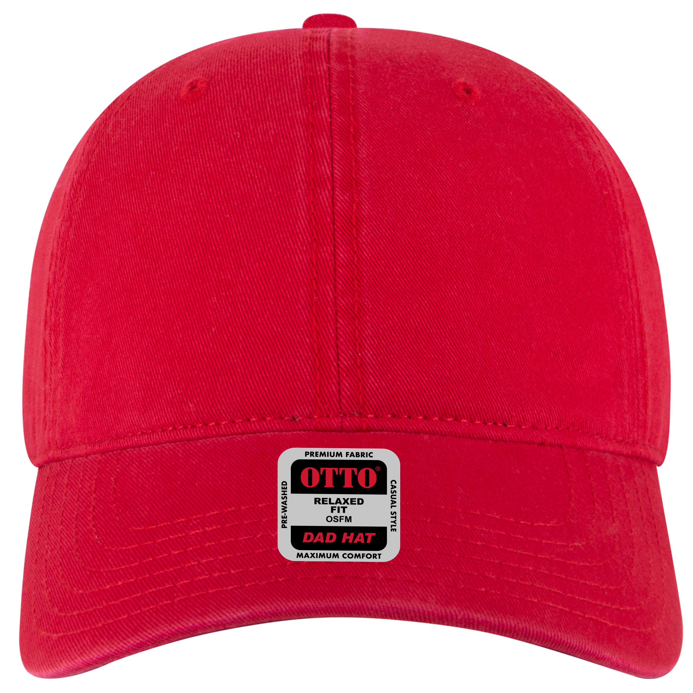 OTTO CAP 6 Panel Low Profile Dad Hat OTTO 18-1322 Otto Cap 002 - Red OSFM - Adult