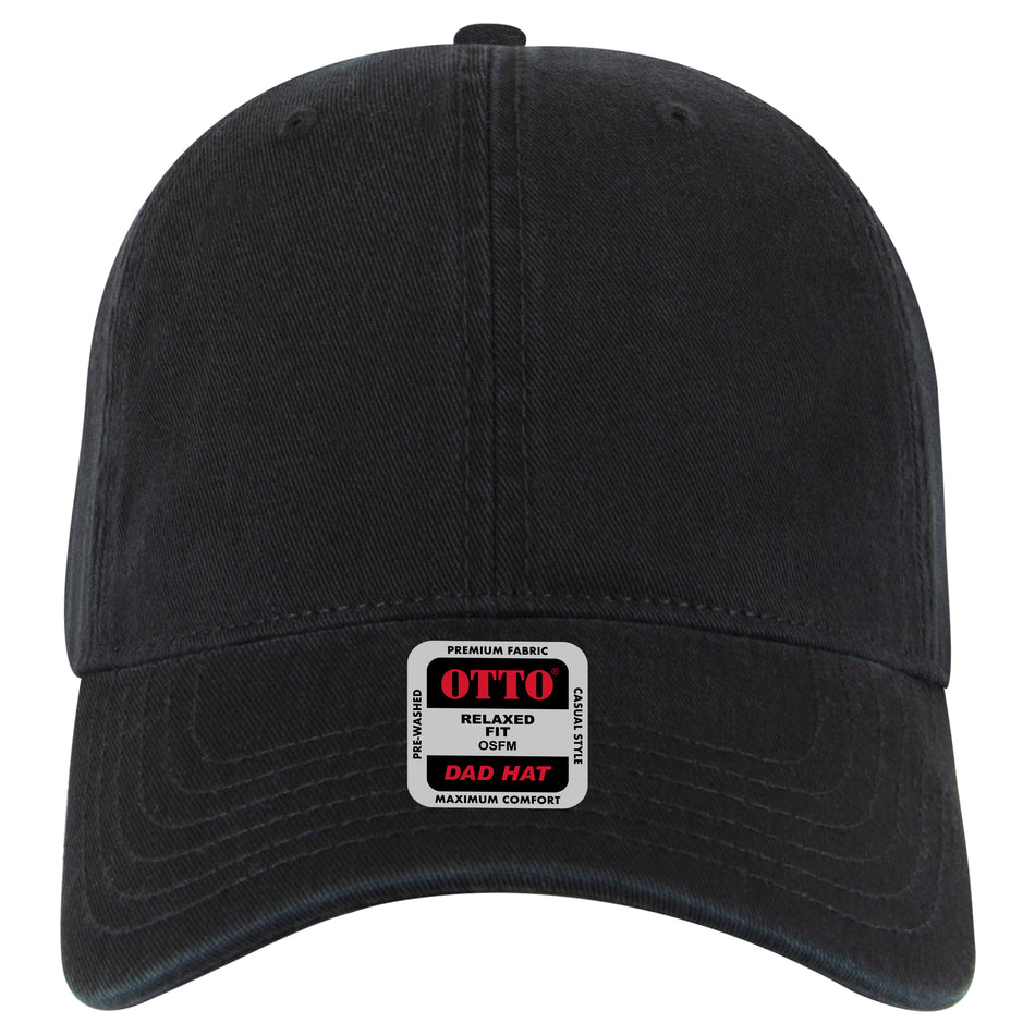 OTTO CAP 6 Panel Low Profile Dad Hat OTTO 18-1322 Otto Cap 003 - Black OSFM - Adult