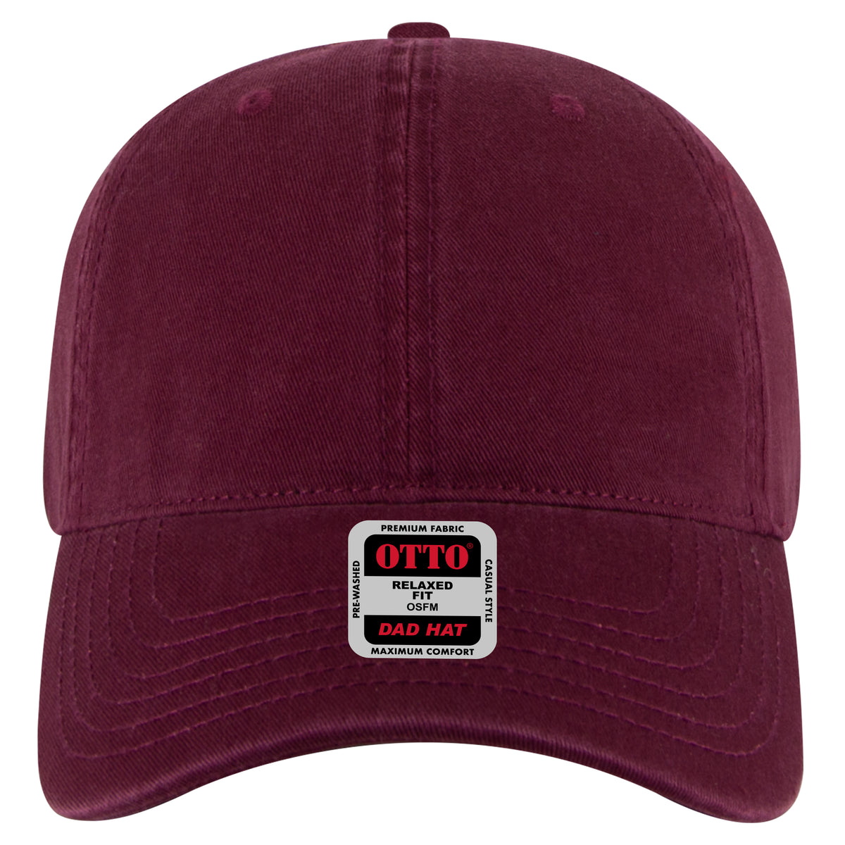 OTTO CAP 6 Panel Low Profile Dad Hat OTTO 18-1322 Otto Cap 010 - Maroon OSFM - Adult