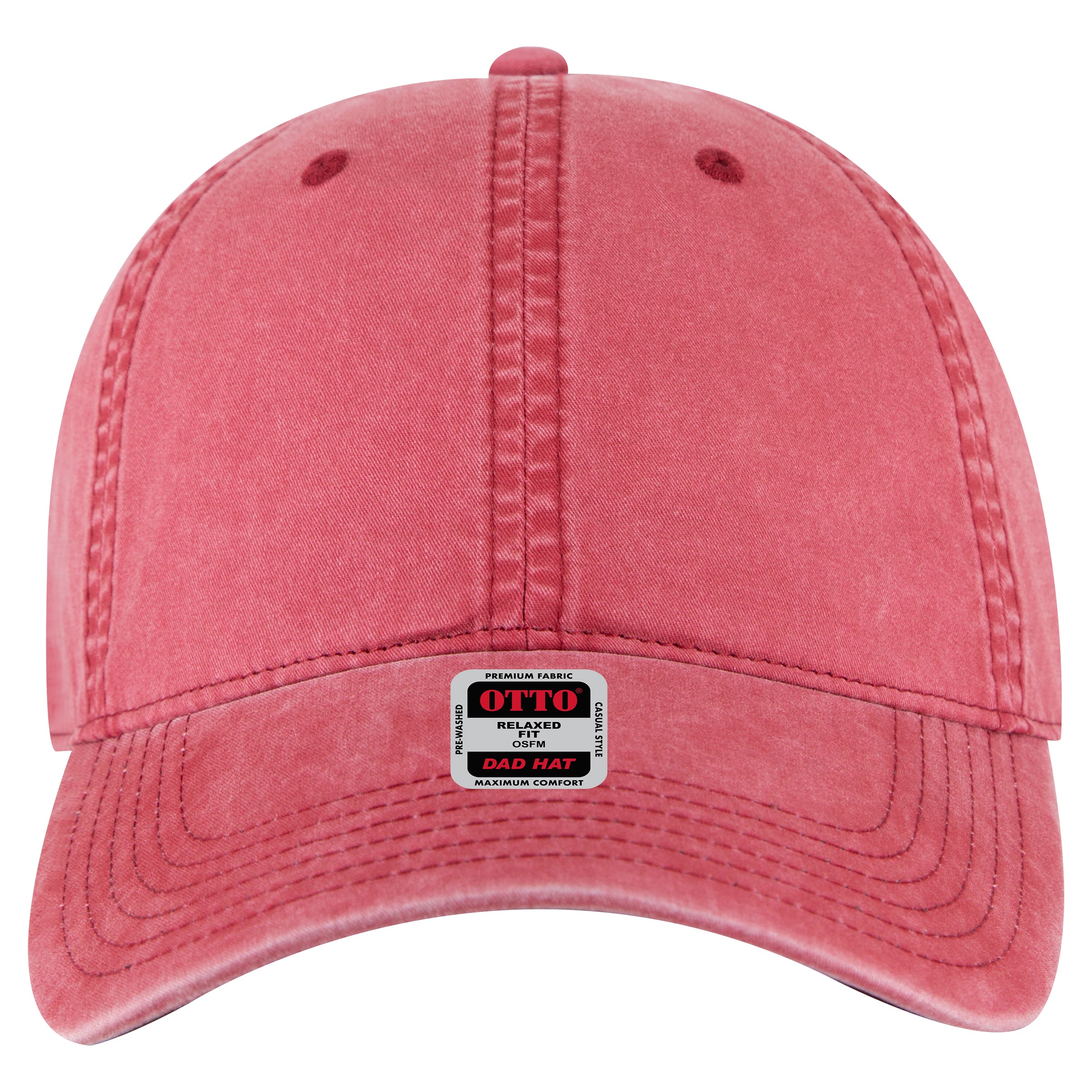 OTTO CAP 6 Panel Low Profile Dad Hat OTTO 18-201 Otto Cap 002 - Red OSFM - Adult