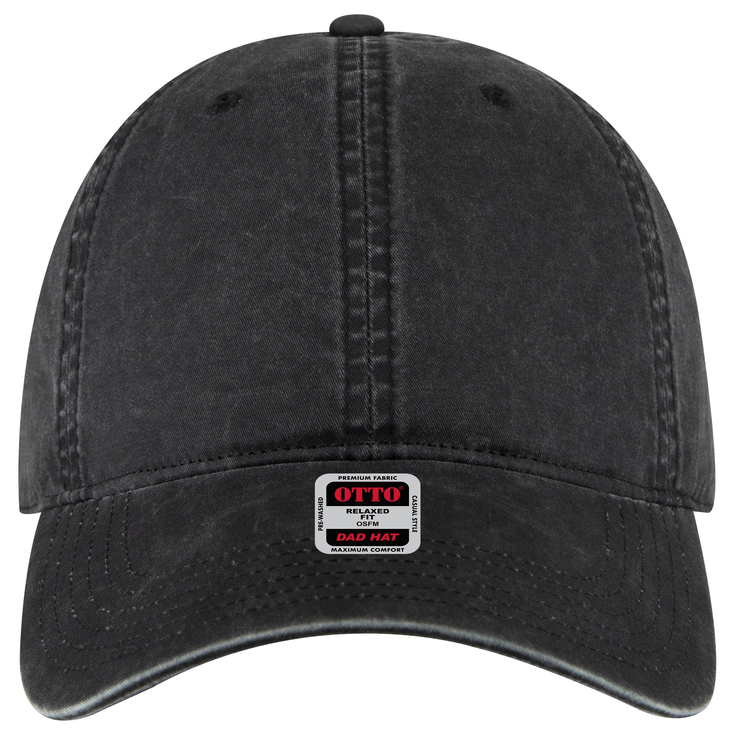 OTTO CAP 6 Panel Low Profile Dad Hat OTTO 18-201 Otto Cap 003 - Black OSFM - Adult