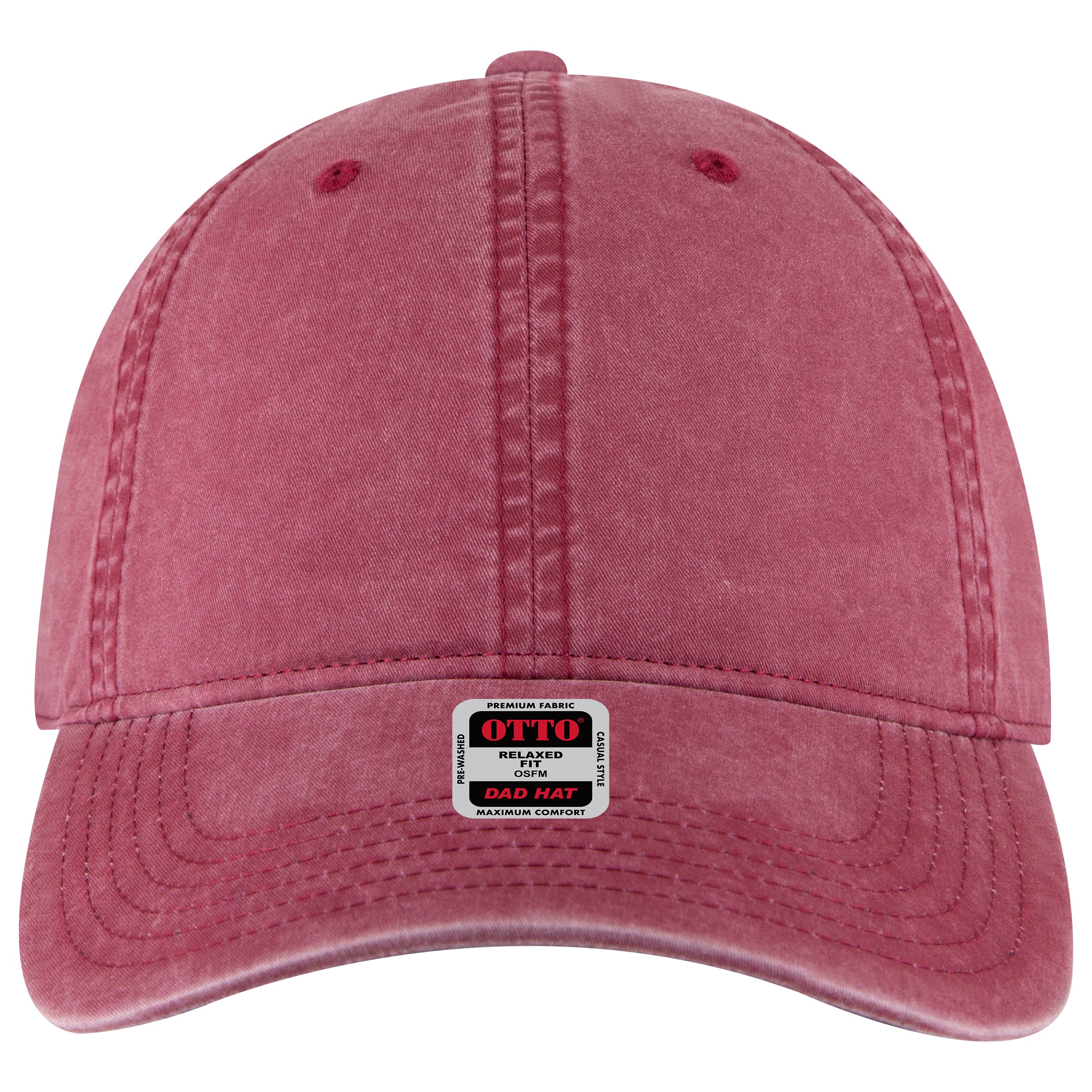 OTTO CAP 6 Panel Low Profile Dad Hat OTTO 18-201 Otto Cap 010 - Maroon OSFM - Adult