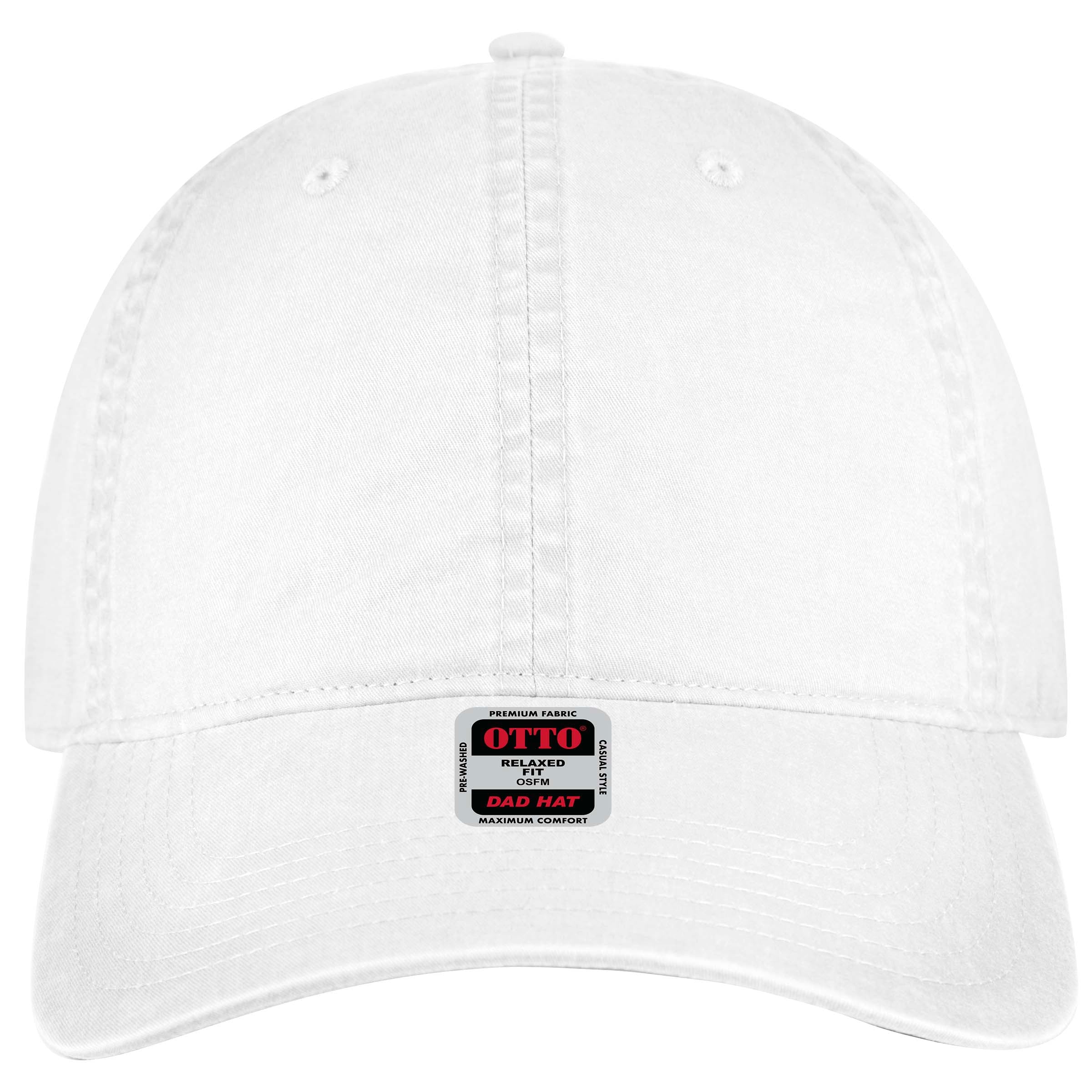 OTTO CAP 6 Panel Low Profile Dad Hat OTTO 18-201 Otto Cap 016 - White OSFM - Adult