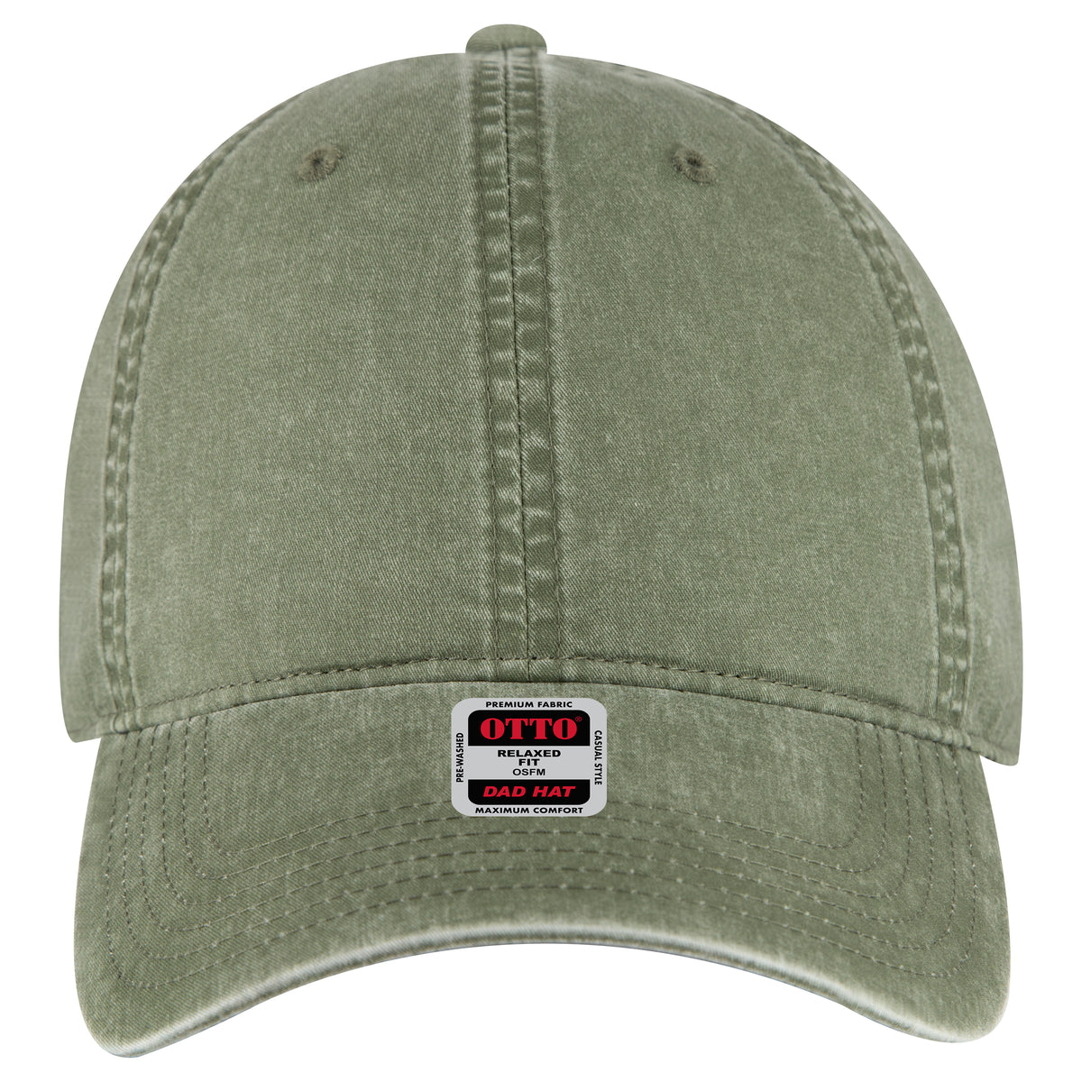 OTTO CAP 6 Panel Low Profile Dad Hat OTTO 18-201 Otto Cap 021 - Ol. Green OSFM - Adult