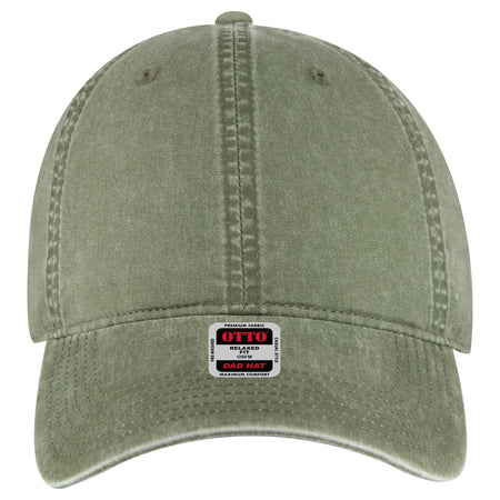 OTTO CAP 6 Panel Low Profile Dad Hat OTTO 18-201 Otto Cap 021 - Ol. Green OSFM - Adult