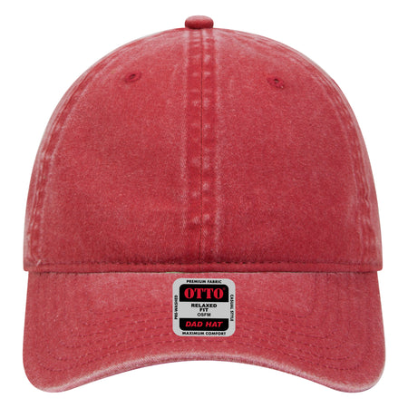 OTTO CAP 6 Panel Low Profile Dad Hat OTTO 18-202 Otto Cap 002 - Red OSFM - Adult