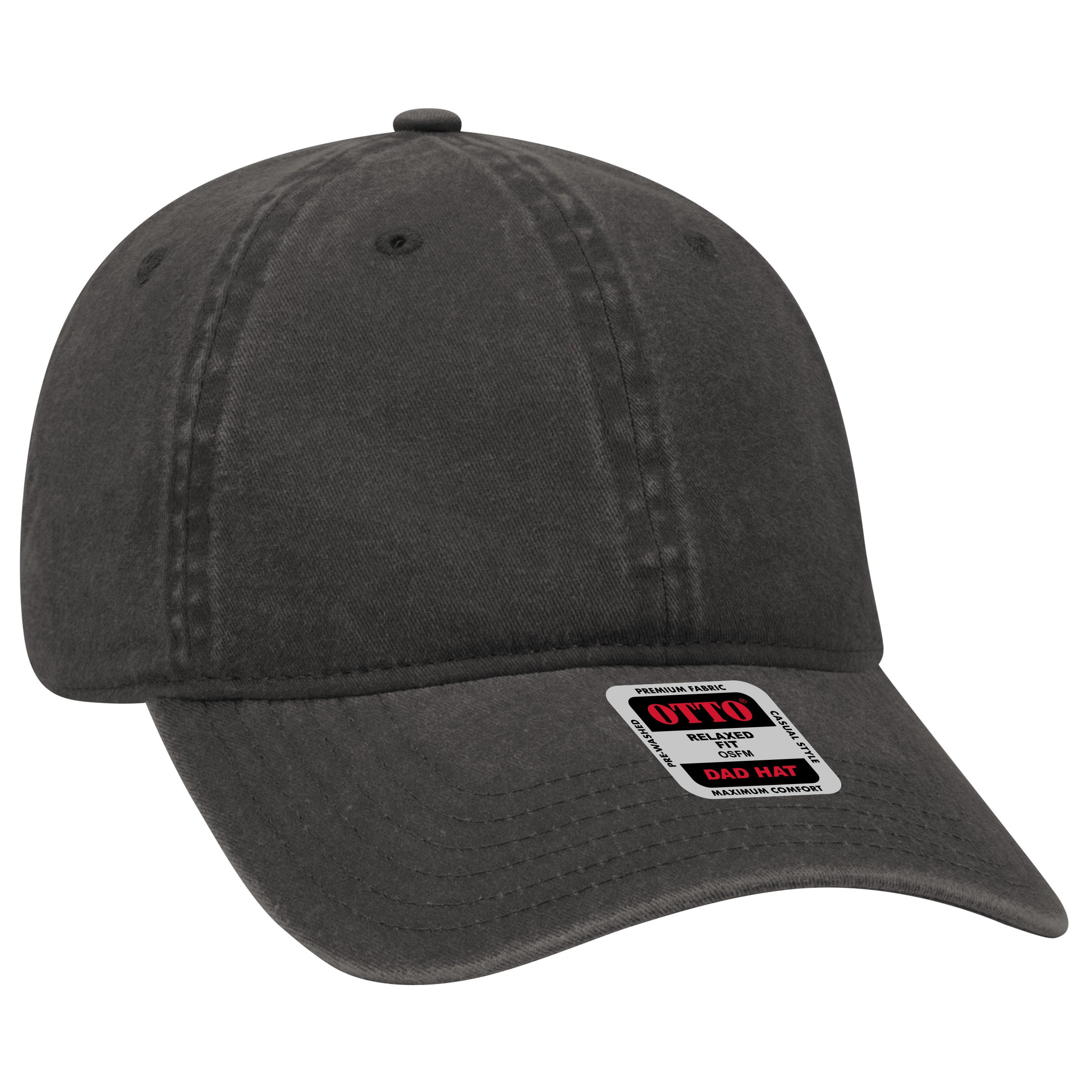 OTTO CAP 6 Panel Low Profile Dad Hat OTTO 18-202 Otto Cap 003 - Black OSFM - Adult