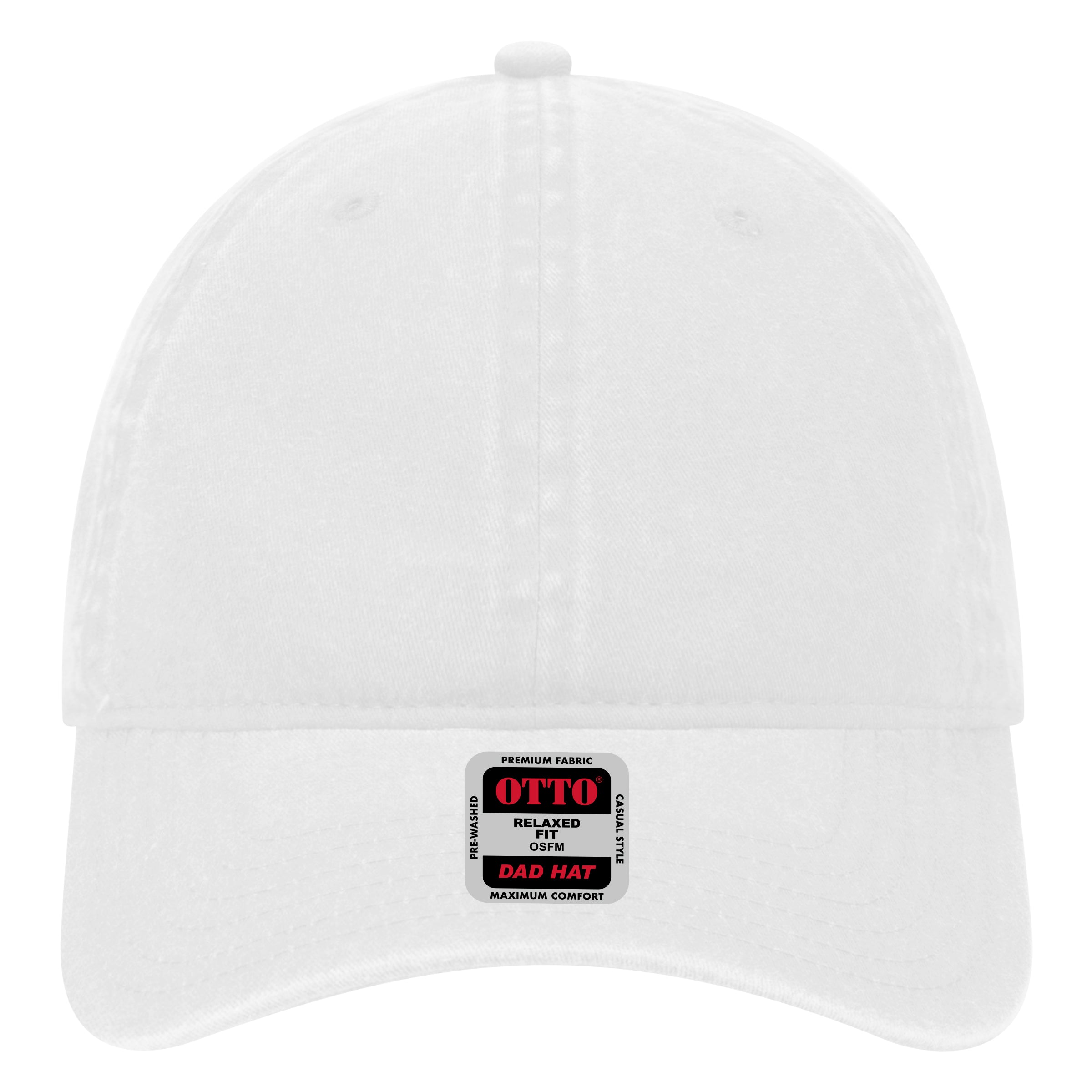 OTTO CAP 6 Panel Low Profile Dad Hat OTTO 18-202 Otto Cap 016 - White OSFM - Adult