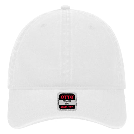 OTTO CAP 6 Panel Low Profile Dad Hat OTTO 18-202 Otto Cap 016 - White OSFM - Adult