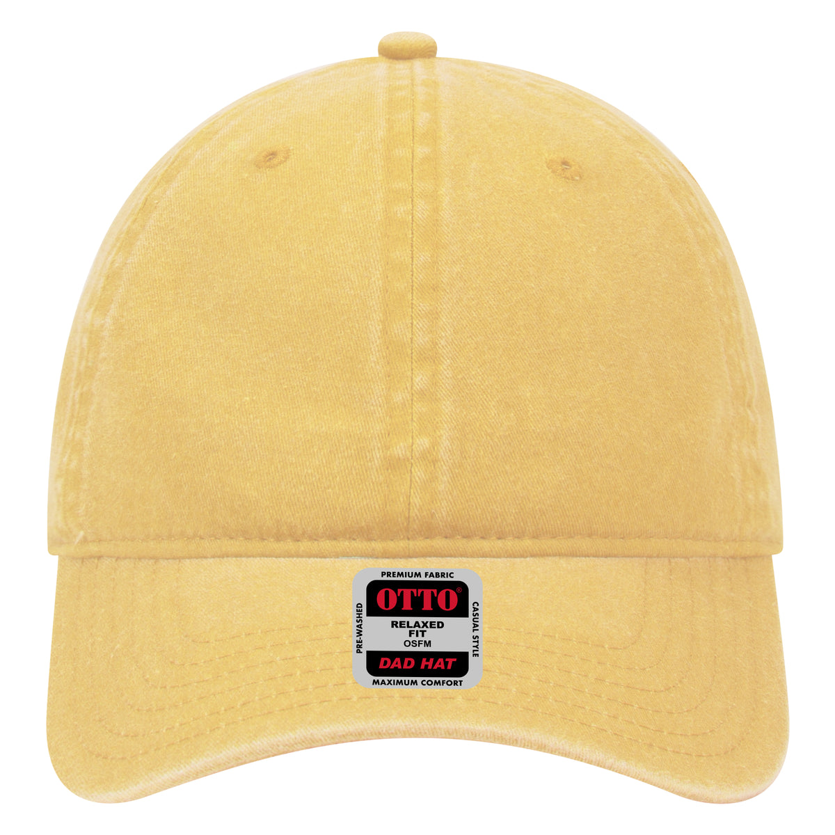 OTTO CAP 6 Panel Low Profile Dad Hat OTTO 18-202 Otto Cap 020 - Yellow OSFM - Adult