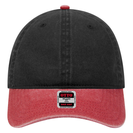 OTTO CAP 6 Panel Low Profile Dad Hat OTTO 18-202 Otto Cap 0203 - Red/Blk OSFM - Adult