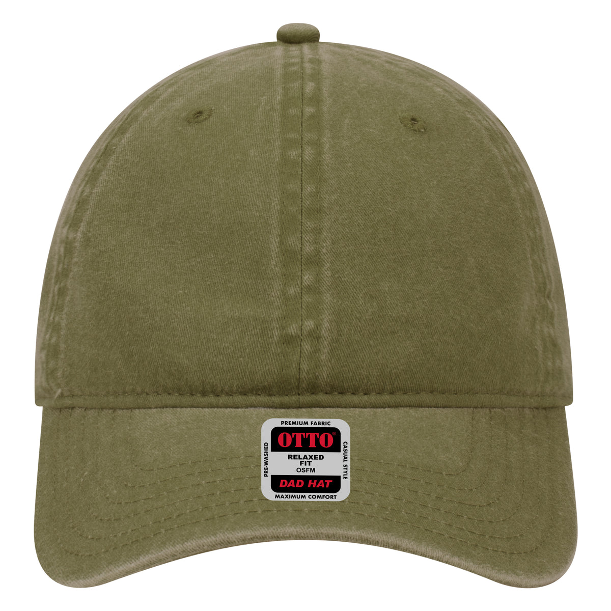 OTTO CAP 6 Panel Low Profile Dad Hat OTTO 18-202 Otto Cap 021 - Ol. Green OSFM - Adult