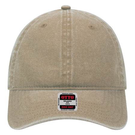 OTTO CAP 6 Panel Low Profile Dad Hat OTTO 18-202 Otto Cap 032 - Khaki OSFM - Adult