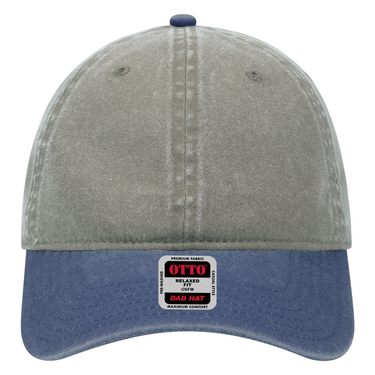 OTTO CAP 6 Panel Low Profile Dad Hat OTTO 18-202 Otto Cap 0414 - Nvy/Gry OSFM - Adult