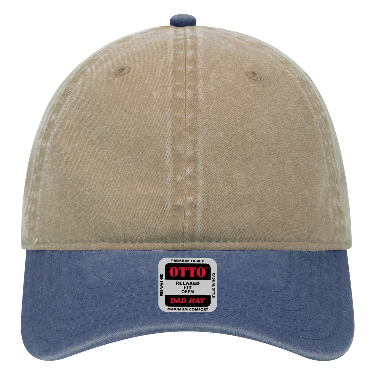 OTTO CAP 6 Panel Low Profile Dad Hat OTTO 18-202 Otto Cap 0432 - Nvy/Kha OSFM - Adult