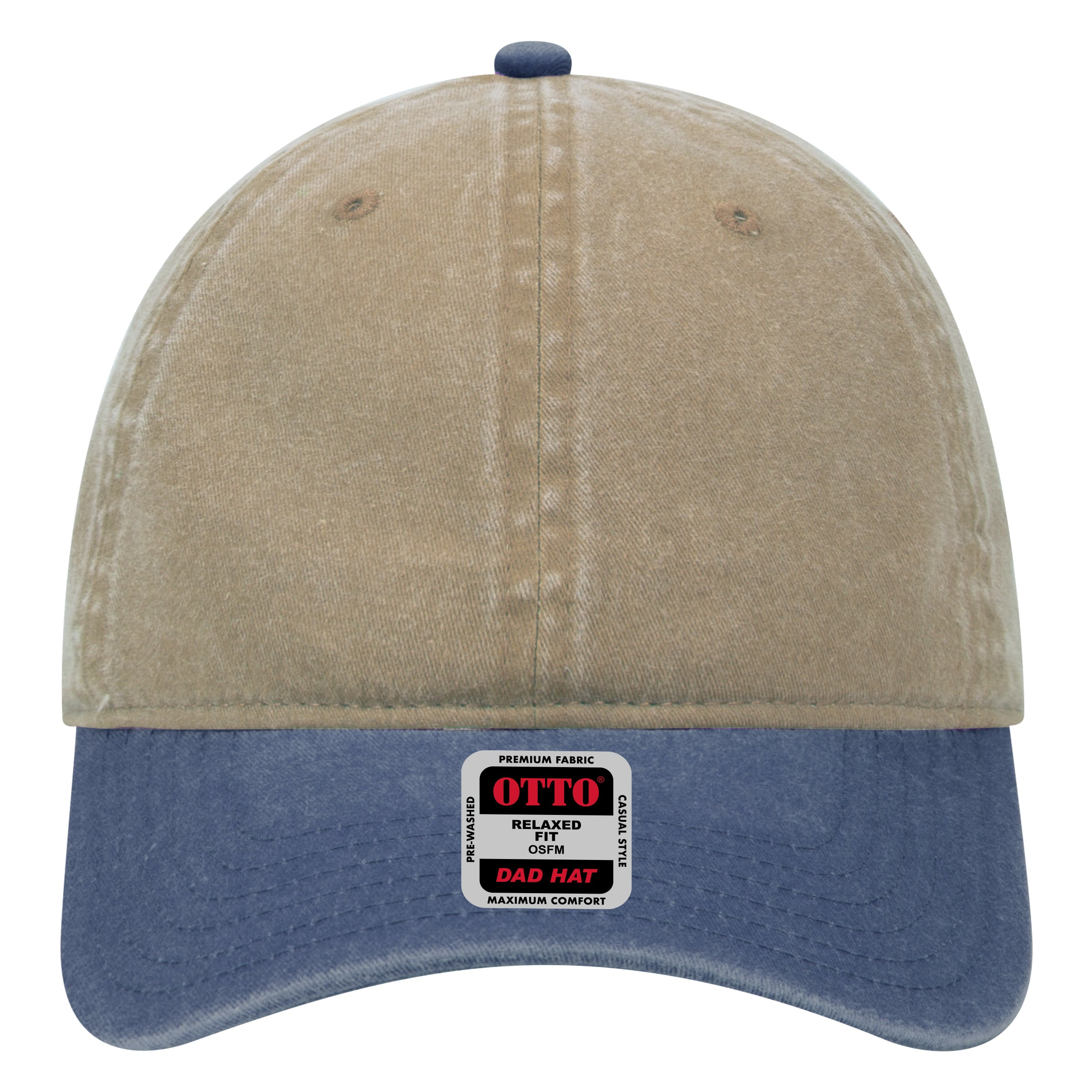 OTTO CAP 6 Panel Low Profile Dad Hat OTTO 18-202 Otto Cap 0432 - Nvy/Kha OSFM - Adult