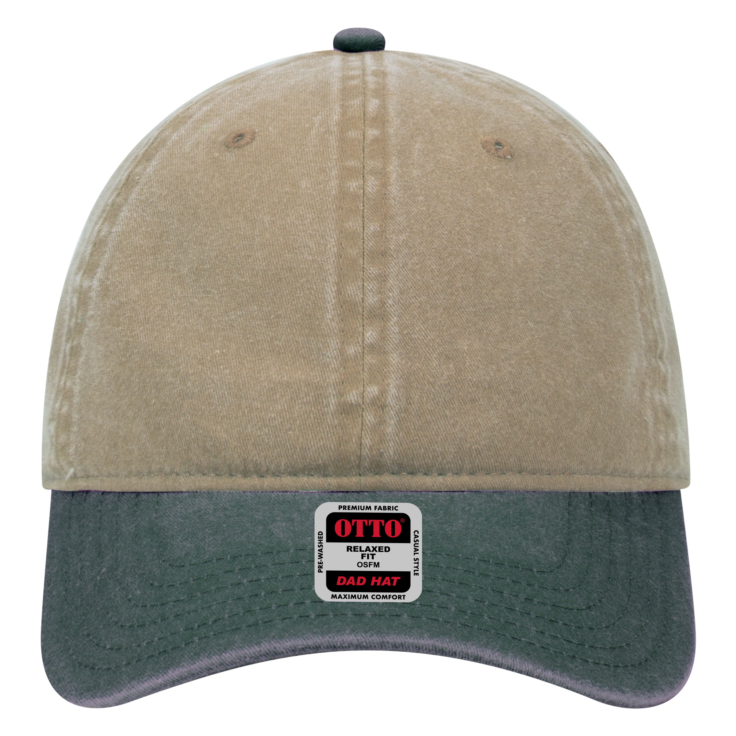 OTTO CAP 6 Panel Low Profile Dad Hat OTTO 18-202 Otto Cap 1732 - Dk.Grn/Kha OSFM - Adult