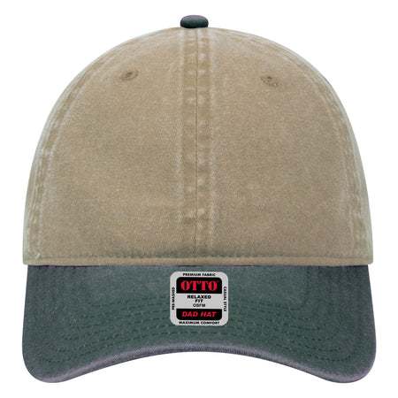 OTTO CAP 6 Panel Low Profile Dad Hat OTTO 18-202 Otto Cap 1732 - Dk.Grn/Kha OSFM - Adult