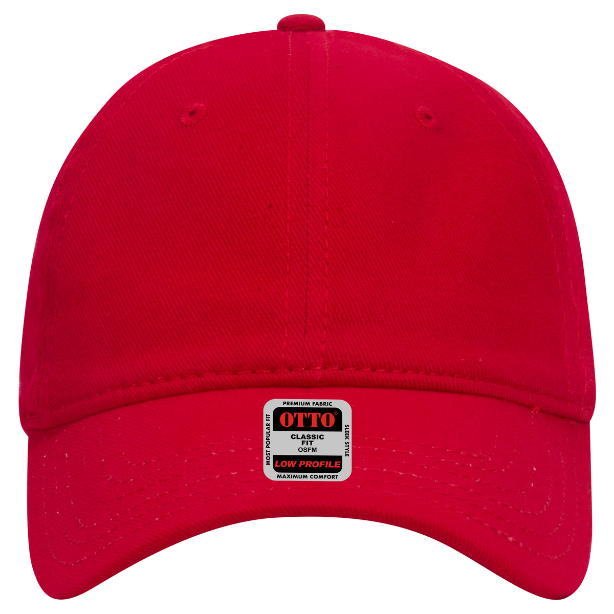 OTTO CAP 6 Panel Low Profile Baseball Cap OTTO 18-253 Otto Cap 002 - Red OSFM - Adult