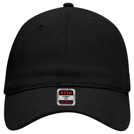 OTTO CAP 6 Panel Low Profile Baseball Cap OTTO 18-253 Otto Cap 003 - Black OSFM - Adult