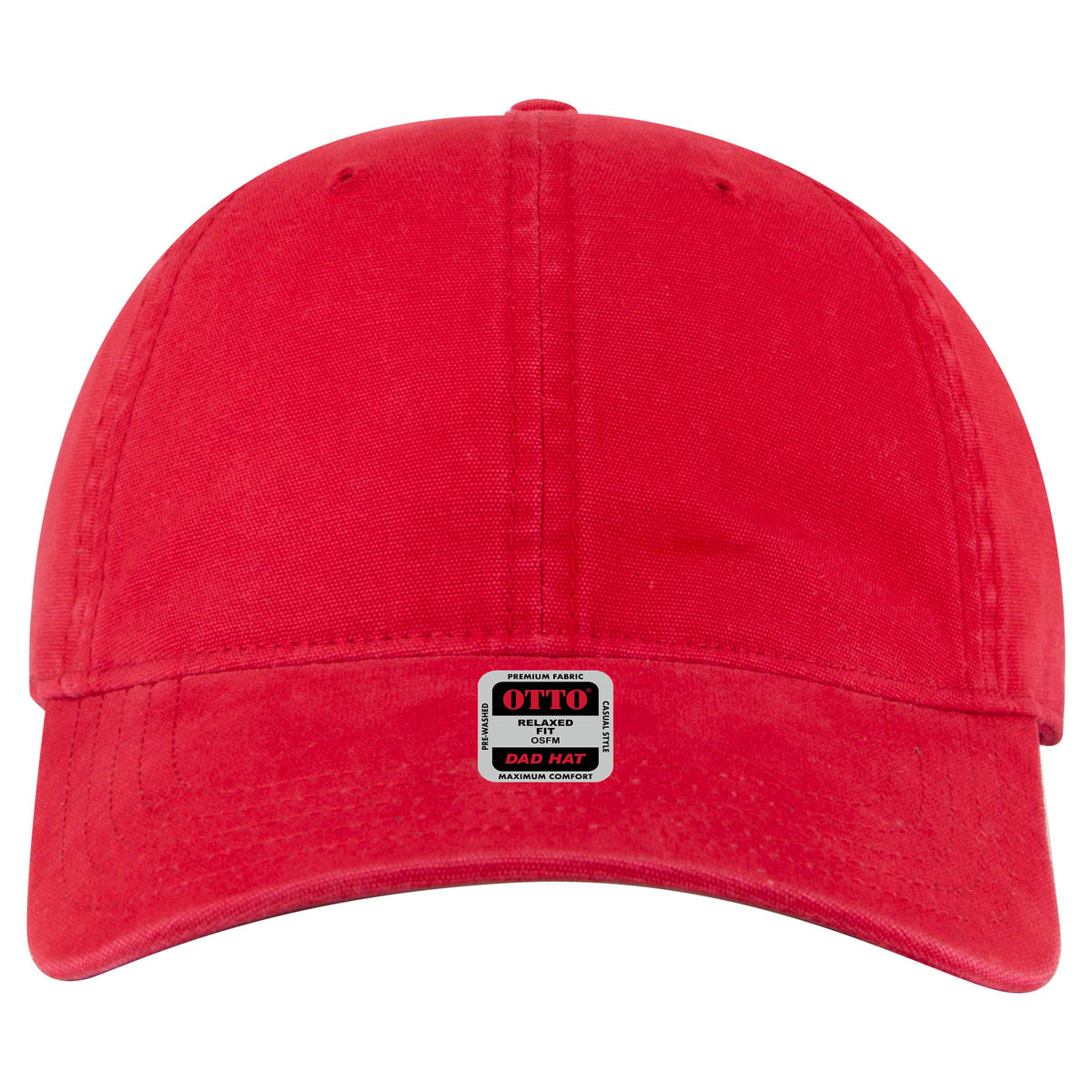 OTTO CAP 6 Panel Low Profile Dad Hat OTTO 18-3 Otto Cap 002 - Red OSFM - Adult