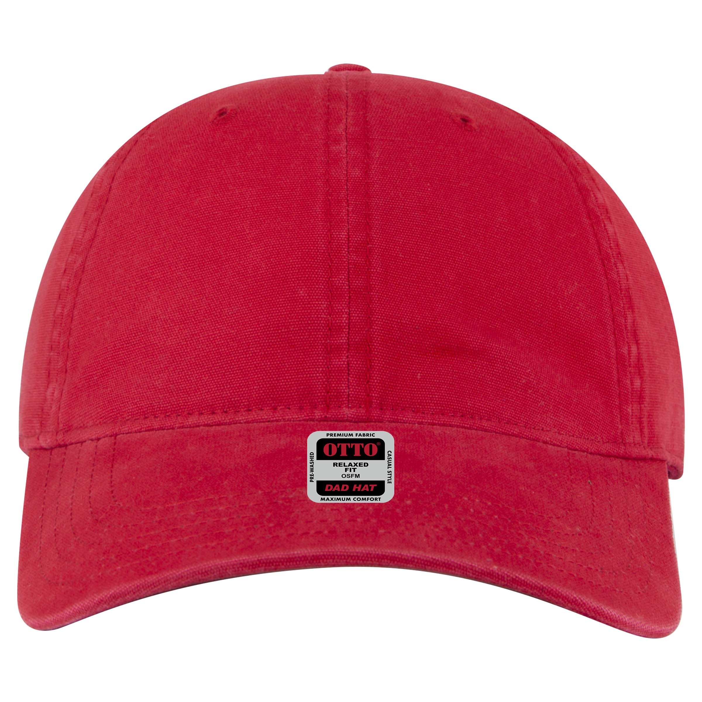 OTTO CAP 6 Panel Low Profile Dad Hat OTTO 18-3 Otto Cap 002 - Red OSFM - Adult