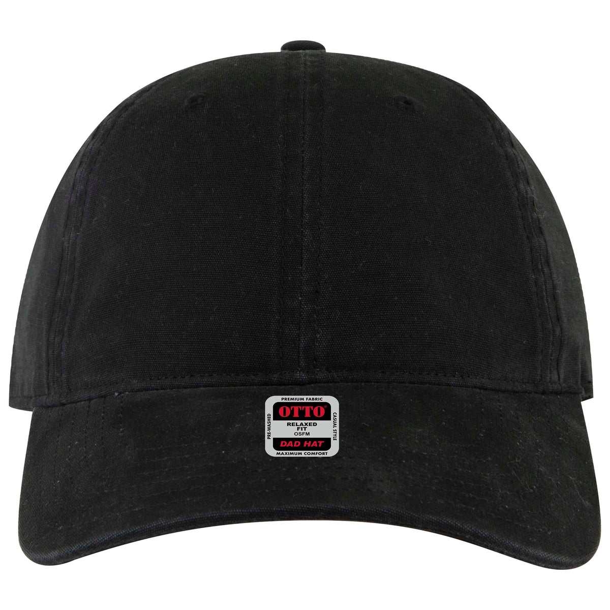 OTTO CAP 6 Panel Low Profile Dad Hat OTTO 18-3 Otto Cap 003 - Black OSFM - Adult