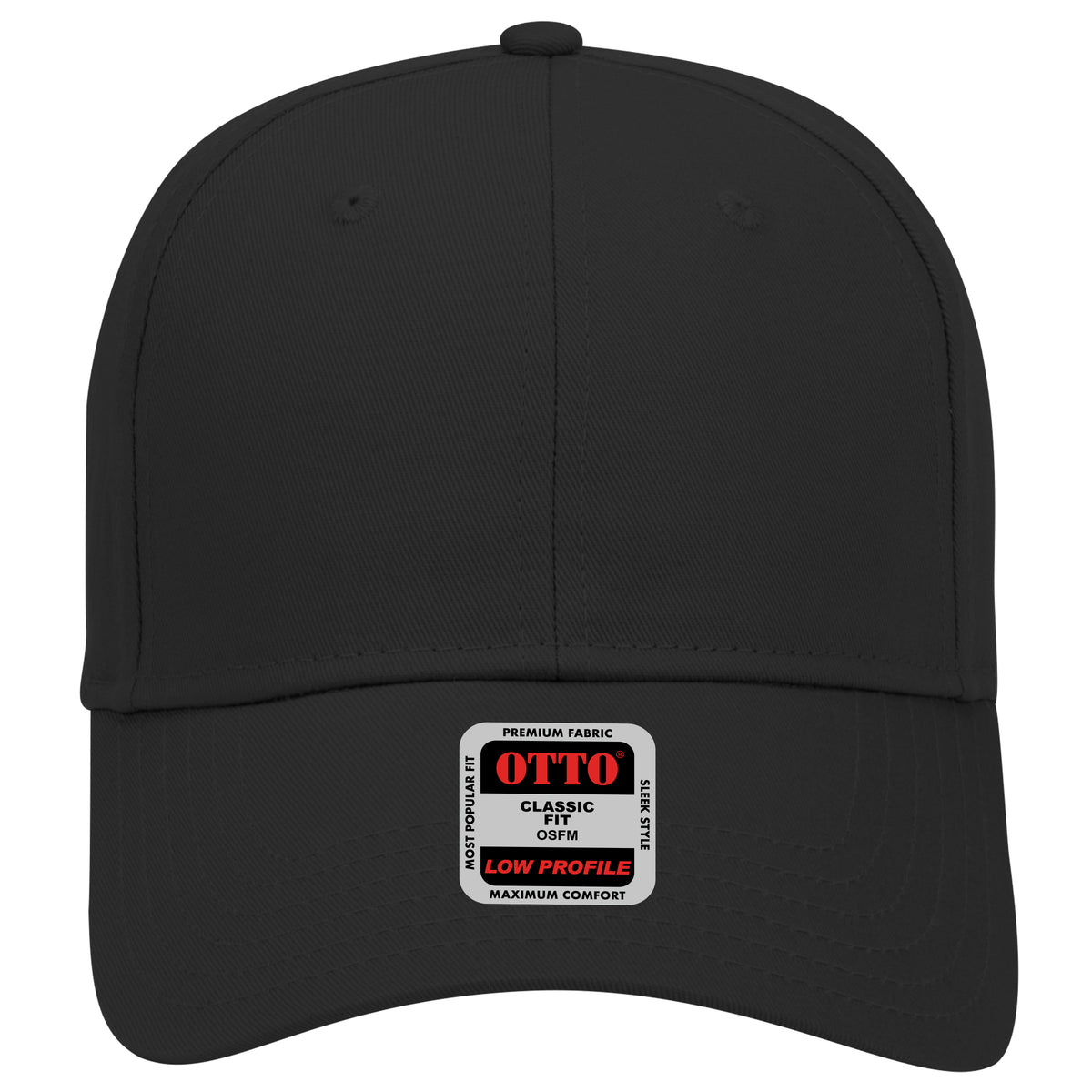 OTTO CAP 6 Panel Low Profile Baseball Cap OTTO 18-553 Otto Cap 003 - Black OSFM - Adult