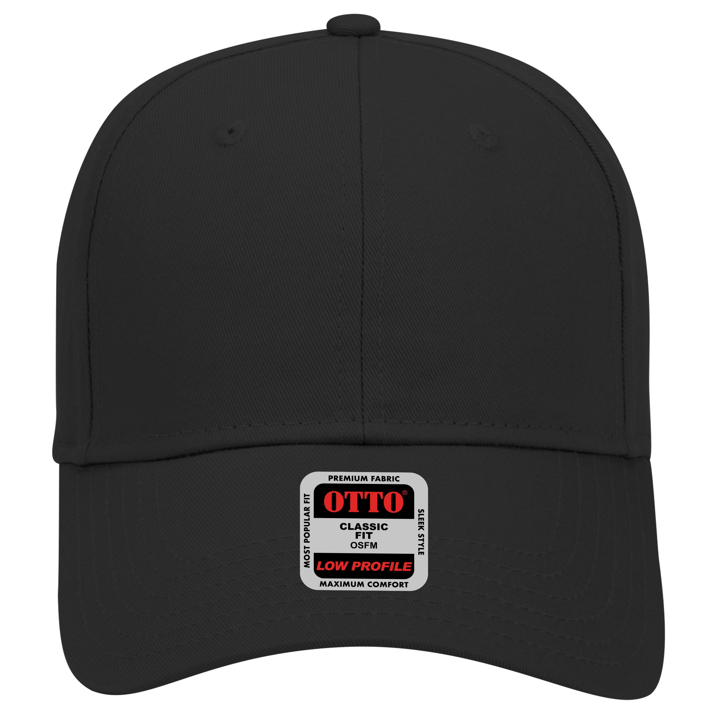 OTTO CAP 6 Panel Low Profile Baseball Cap OTTO 18-553 Otto Cap 003 - Black OSFM - Adult