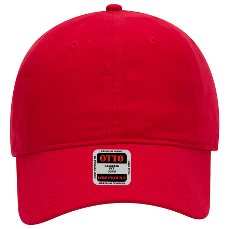 OTTO CAP 6 Panel Low Profile Baseball Cap OTTO 18-686 Otto Cap 002 - Red OSFM - Adult