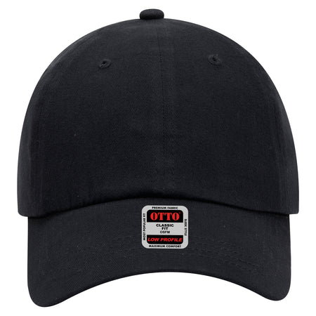 OTTO CAP 6 Panel Low Profile Baseball Cap OTTO 18-686 Otto Cap 003 - Black OSFM - Adult