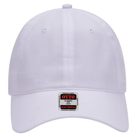 OTTO CAP 6 Panel Low Profile Baseball Cap OTTO 18-686 Otto Cap 016 - White OSFM - Adult