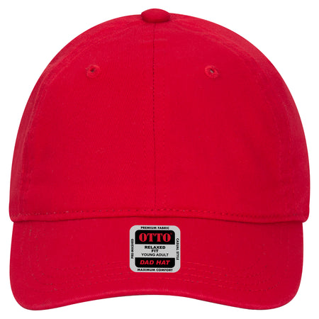 OTTO CAP 6 Panel Low Profile Dad Hat OTTO 18-692 Otto Cap 002 - Red OSFM - Adult