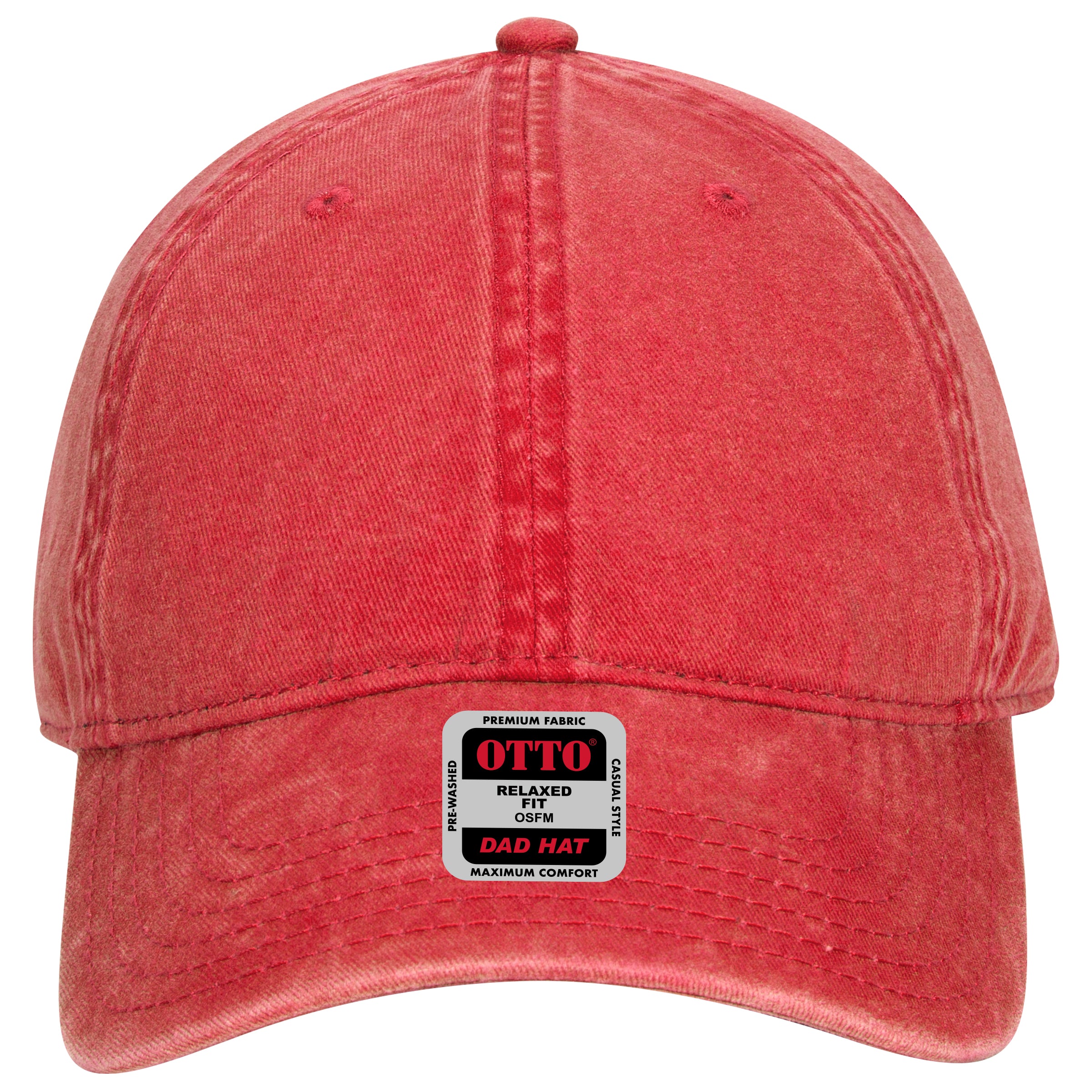 OTTO CAP 6 Panel Low Profile Dad Hat OTTO 18-711 Otto Cap 002 - Red OSFM - Adult