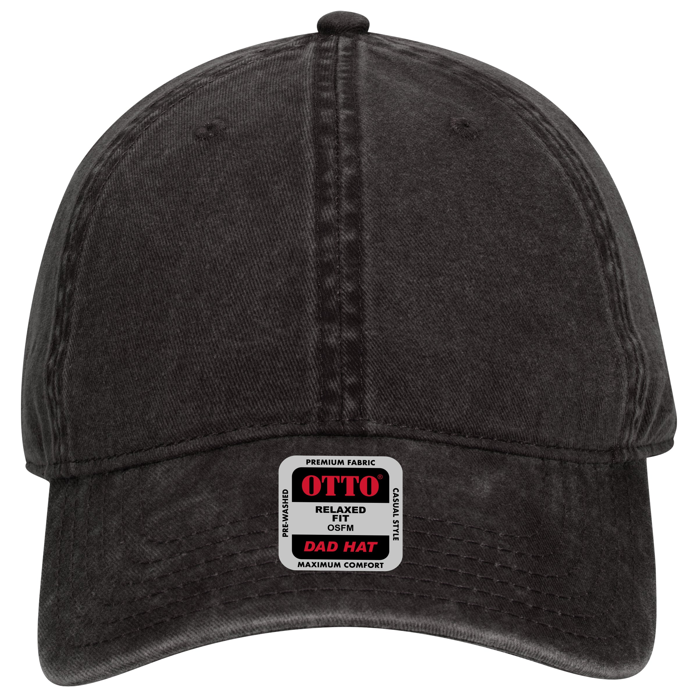 OTTO CAP 6 Panel Low Profile Dad Hat OTTO 18-711 Otto Cap 003 - Black OSFM - Adult