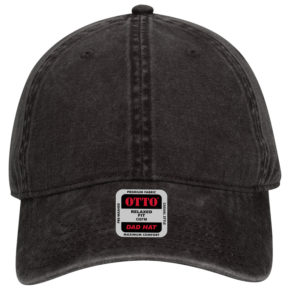 OTTO CAP 6 Panel Low Profile Dad Hat OTTO 18-711 Otto Cap 003 - Black OSFM - Adult