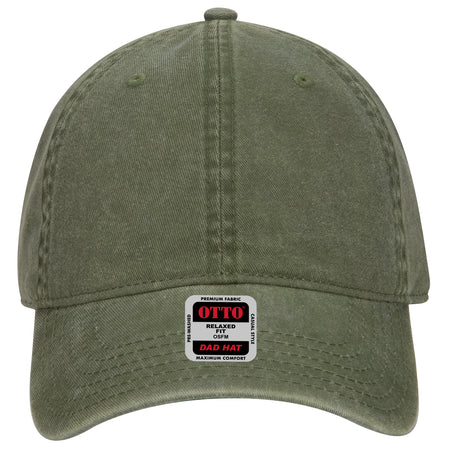 OTTO CAP 6 Panel Low Profile Dad Hat OTTO 18-711 Otto Cap 021 - Ol. Green OSFM - Adult