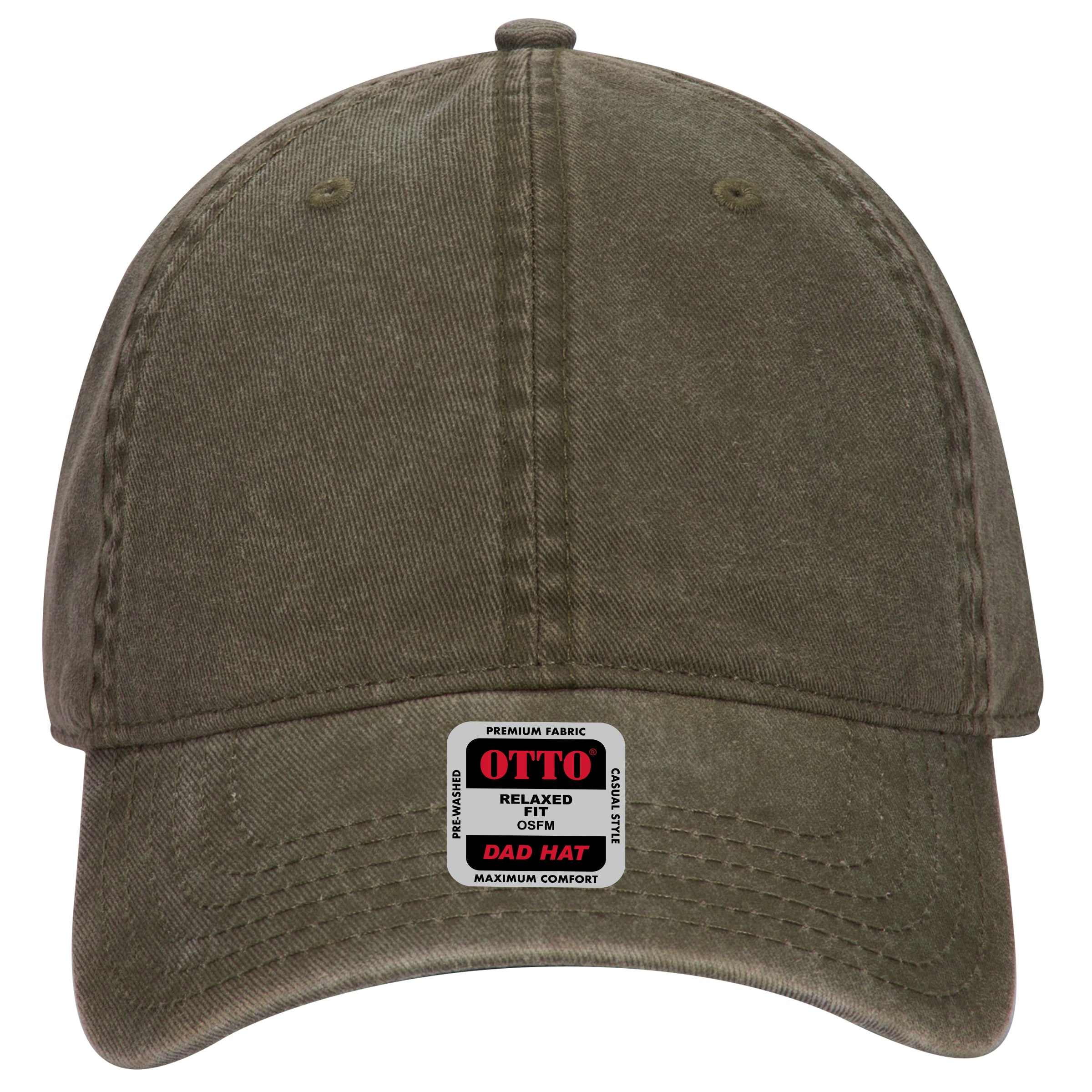 OTTO CAP 6 Panel Low Profile Dad Hat OTTO 18-711 Otto Cap 046 - Dk. Ol. Green OSFM - Adult