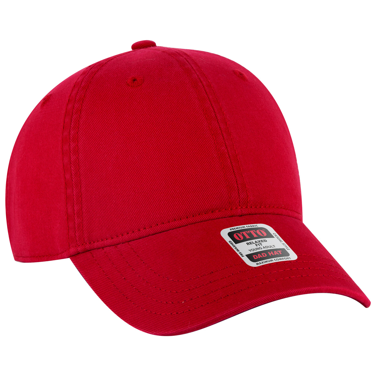 OTTO CAP 6 Panel Low Profile Dad Hat OTTO 18-772 Otto Cap 002 - Red Young Adult