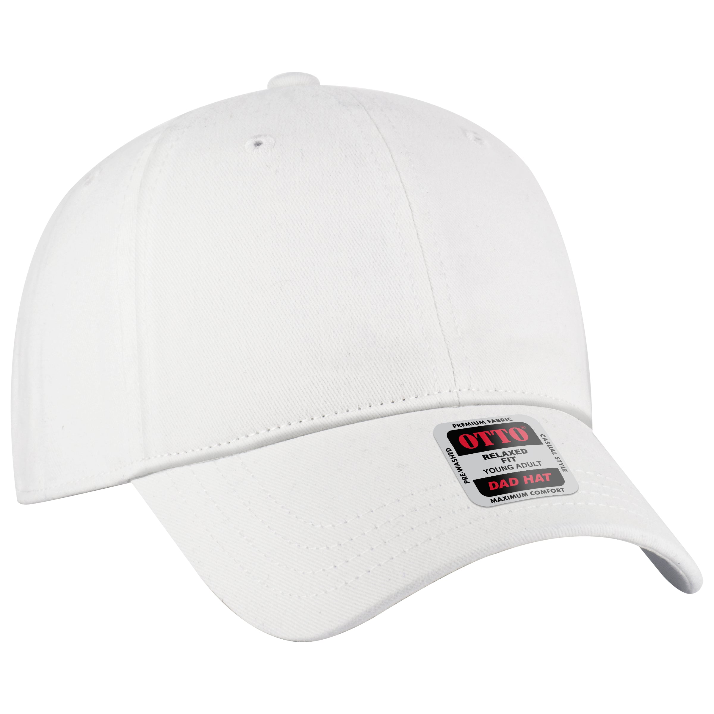 OTTO CAP 6 Panel Low Profile Dad Hat OTTO 18-772 Otto Cap 016 - White Young Adult