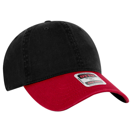 OTTO CAP 6 Panel Low Profile Dad Hat OTTO 18-772 Otto Cap 0203 - Red/Blk OSFM - Adult