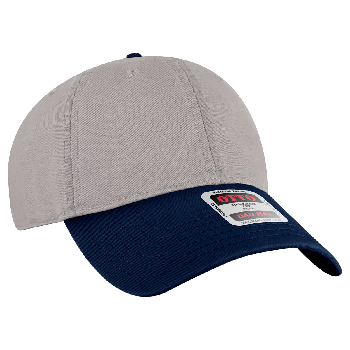 OTTO CAP 6 Panel Low Profile Dad Hat OTTO 18-772 Otto Cap 0414 - Nvy/Gry OSFM - Adult