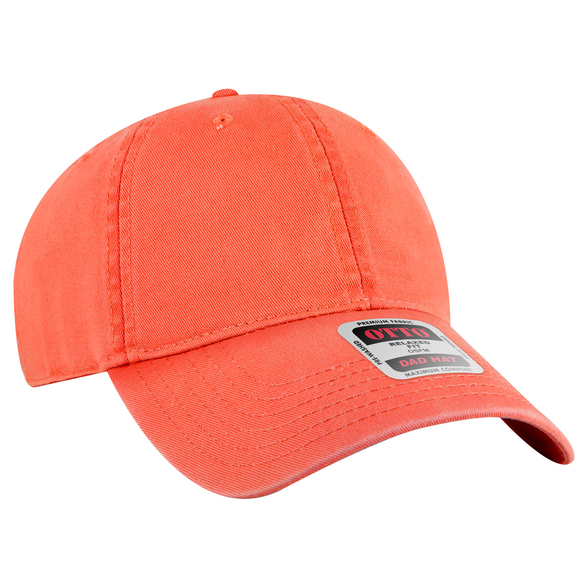 OTTO CAP 6 Panel Low Profile Dad Hat OTTO 18-772 Otto Cap 110 - Coral OSFM - Adult