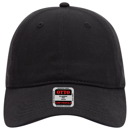 OTTO CAP 6 Panel Low Profile Baseball Cap OTTO 18-864 Otto Cap 003 - Black OSFM - Adult