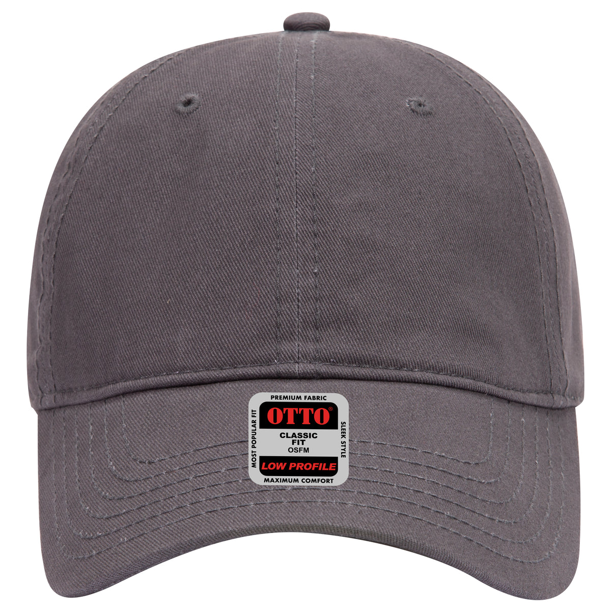 OTTO CAP 6 Panel Low Profile Baseball Cap OTTO 18-864 Otto Cap 025 - Char. Gray OSFM - Adult